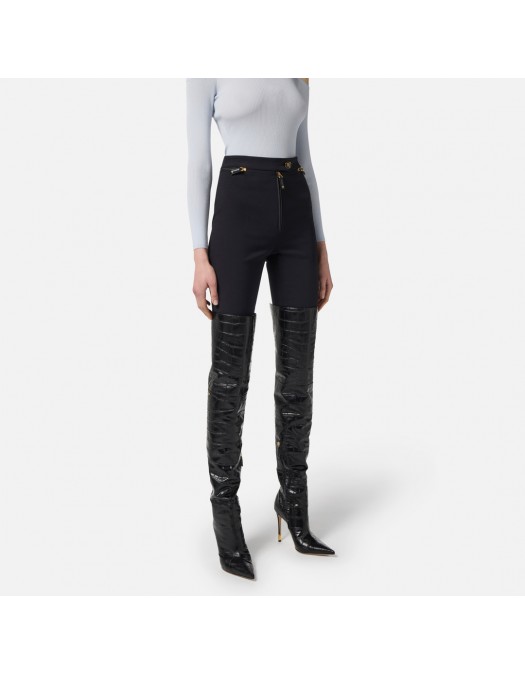 PANTALON ELISABETTA FRANCHI, Fermoare atasate, Negru - PA10856E2110 PANTALON ELISABETTA FRANCHI, Fermoare atasate, Negru - PA10856E2110