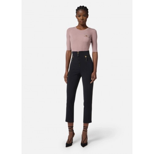 PANTALON ELISABETTA FRANCHI, Buzunare atasate, Slim Fit, Negru PANTALON ELISABETTA FRANCHI, Buzunare atasate, Slim Fit, Negru