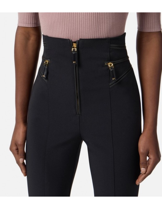 PANTALON ELISABETTA FRANCHI, Buzunare atasate, Slim Fit, Negru - PA11956E2110