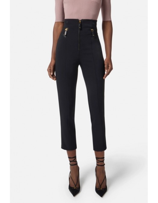 PANTALON ELISABETTA FRANCHI, Buzunare atasate, Slim Fit, Negru - PA11956E2110