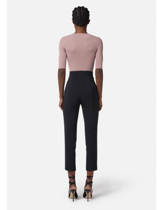 PANTALON ELISABETTA FRANCHI, Buzunare atasate, Slim Fit, Negru - PA11956E2110
