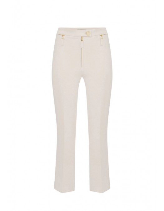 PANTALON ELISABETTA FRANCHI, Fermoare atasate, Alb - PA11956E2DZ9