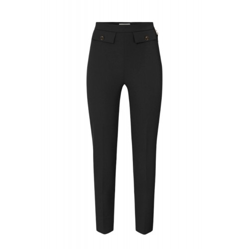 Pantaloni ELISABETTA FRANCHI, Double crêpe trousers, Negru Pantaloni ELISABETTA FRANCHI, Double crêpe trousers, Negru