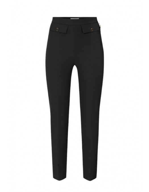 Pantaloni ELISABETTA FRANCHI, Double crêpe trousers, Negru - PA12056E2110 Pantaloni ELISABETTA FRANCHI, Double crêpe trousers, Negru - PA12056E2110