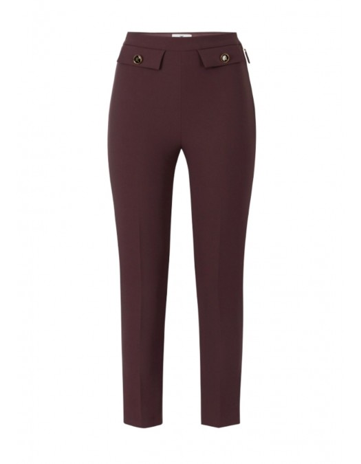 PANTALON ELISABETTA FRANCHI, Logo Print, Tailored Fit, Merlot - PA12056E2EA4 PANTALON ELISABETTA FRANCHI, Logo Print, Tailored Fit, Merlot - PA12056E2EA4