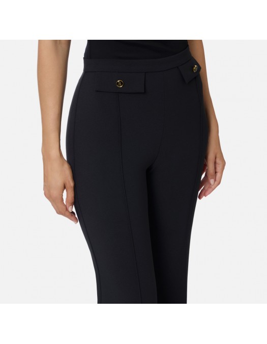 PANTALON ELISABETTA FRANCHI, Nasturi cu logo, Negru - PA12156E2110 PANTALON ELISABETTA FRANCHI, Nasturi cu logo, Negru - PA12156E2110