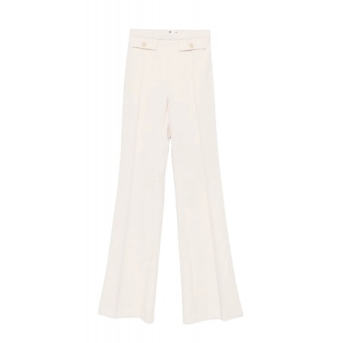 PANTALON ELISABETTA FRANCHI, Nasturi cu logo, Cream