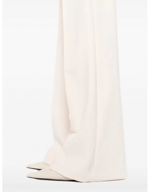 PANTALON ELISABETTA FRANCHI, Nasturi cu logo, Cream - PA12156E2DZ9