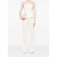 PANTALON ELISABETTA FRANCHI, Nasturi cu logo, Cream - PA12156E2DZ9