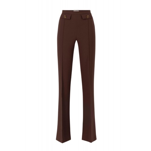 PANTALON ELISABETTA FRANCHI, Nasturi cu logo, Coffee PANTALON ELISABETTA FRANCHI, Nasturi cu logo, Coffee