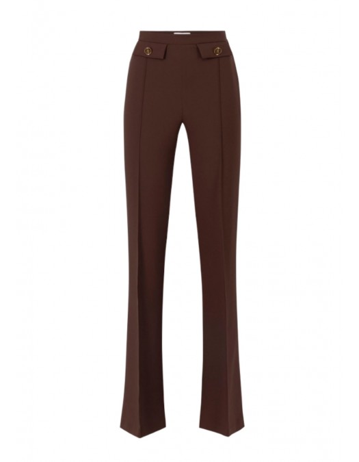 PANTALON ELISABETTA FRANCHI, Nasturi cu logo, Coffee - PA12156E2EA3 PANTALON ELISABETTA FRANCHI, Nasturi cu logo, Coffee - PA12156E2EA3