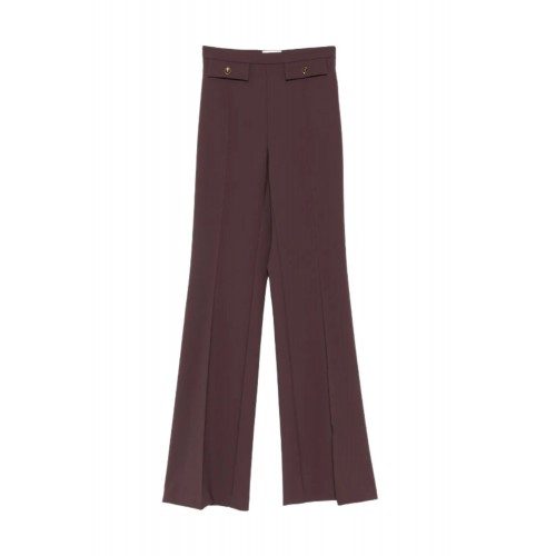PANTALON ELISABETTA FRANCHI, Nasturi cu logo, Brown