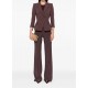 PANTALON ELISABETTA FRANCHI, Nasturi cu logo, Brown - PA12156E2EA4