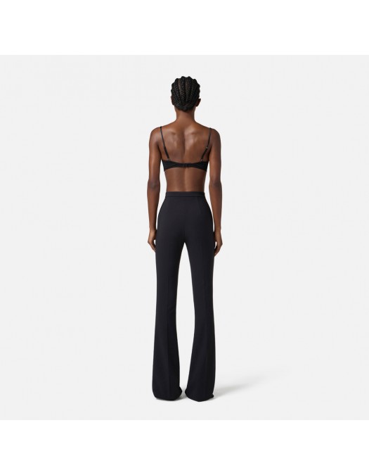 PANTALON ELISABETTA FRANCHI, Fermoar frontal cu logo, Negru - PA12256E2110