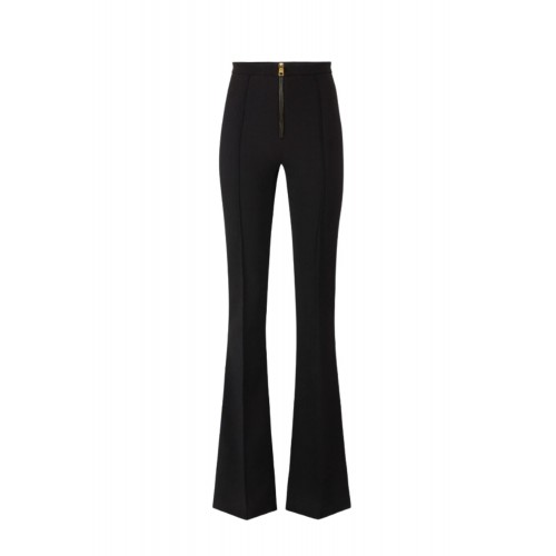PANTALON ELISABETTA FRANCHI, Fermoar frontal cu logo, Negru PANTALON ELISABETTA FRANCHI, Fermoar frontal cu logo, Negru