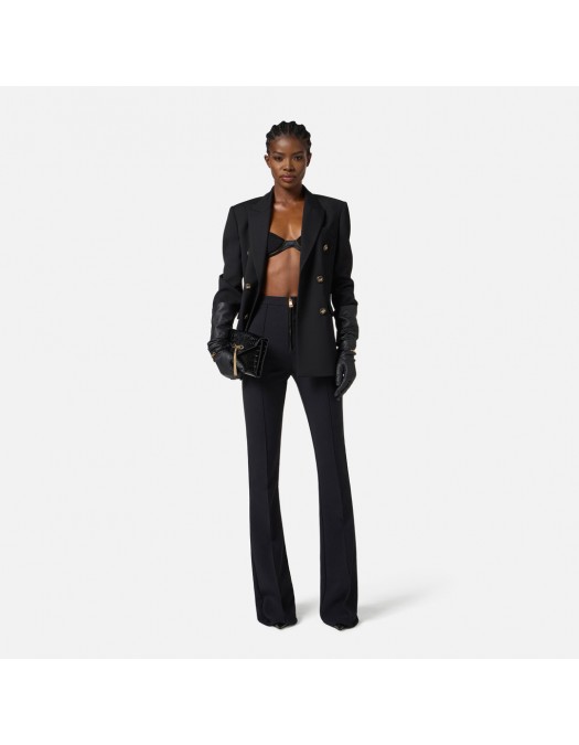 PANTALON ELISABETTA FRANCHI, Fermoar frontal cu logo, Negru - PA12256E2110