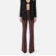 PANTALON ELISABETTA FRANCHI, Fermoar frontal cu logo, Coffee - PA12256E2EA3 PANTALON ELISABETTA FRANCHI, Fermoar frontal cu logo, Coffee - PA12256E2EA3
