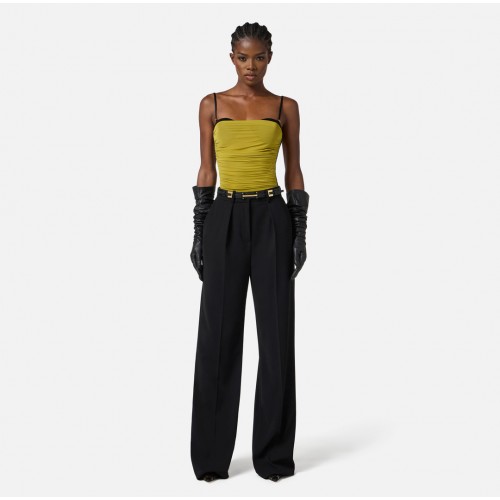 PANTALON ELISABETTA FRANCHI, Buzunare atasata, Oversized Fit, Negru PANTALON ELISABETTA FRANCHI, Buzunare atasata, Oversized Fit, Negru