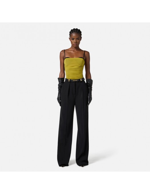 PANTALON ELISABETTA FRANCHI, Buzunare atasata, Oversized Fit, Negru - PA12456E2110