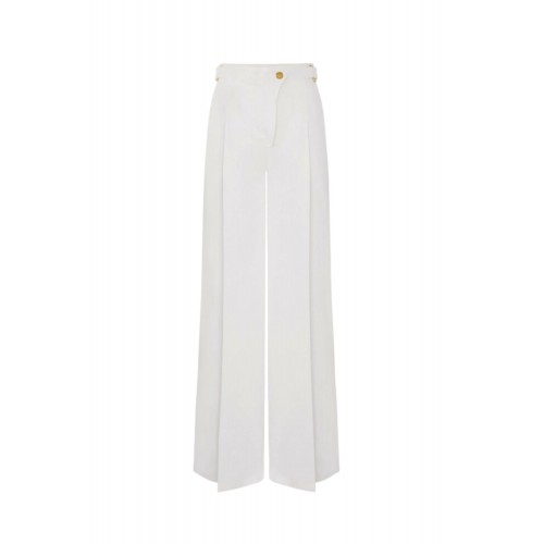 Pantaloni ELISABETTA FRANCHI, Linen-blend trousers with straps