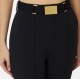 Pantaloni ELISABETTA FRANCHI, Trousers in technical bi-elastic fabric with belt, Negru - PA13261E2110