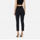 Pantaloni ELISABETTA FRANCHI, Trousers in technical bi-elastic fabric with belt, Negru - PA13261E2110