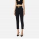 Pantaloni ELISABETTA FRANCHI, Trousers in technical bi-elastic fabric with belt, Negru - PA13261E2110