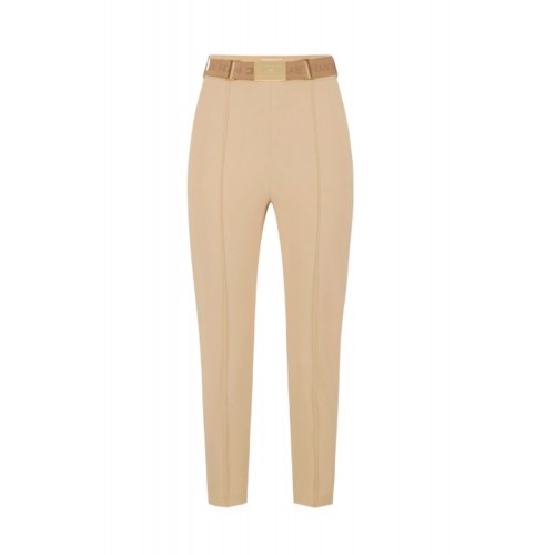 Pantaloni ELISABETTA FRANCHI, Trousers in technical bi-elastic fabric with belt