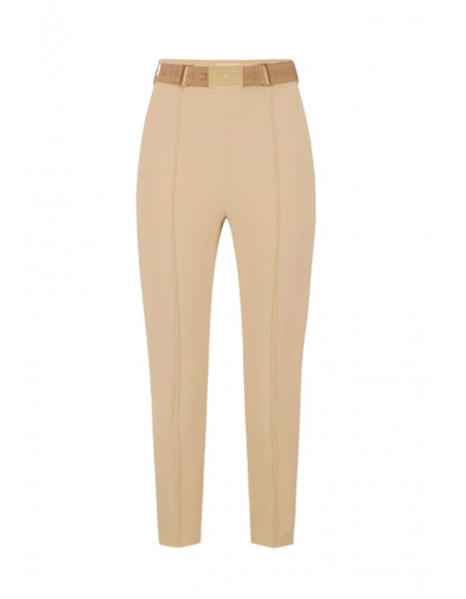 Pantaloni ELISABETTA FRANCHI, Trousers in technical bi-elastic fabric with belt - PA13261E2470