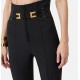 Pantaloni ELISABETTA FRANCHI, Trousers in double layer stretch crêpe fabric with elastic straps - PA15861E2110