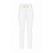 Pantaloni ELISABETTA FRANCHI, double layer stretch crêpe fabric with elastic straps, Alb