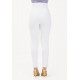Pantaloni ELISABETTA FRANCHI, double layer stretch crêpe fabric with elastic straps, Alb - PA15861E2360