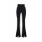 ELISABETTA FRANCHI, Trousers in lightweight crêpe fabric with cut-outs and slits, Negru