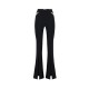 ELISABETTA FRANCHI, Trousers in lightweight crêpe fabric with cut-outs and slits, Negru - PA15961E2685