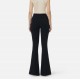 ELISABETTA FRANCHI, Trousers in lightweight crêpe fabric with cut-outs and slits, Negru - PA15961E2685