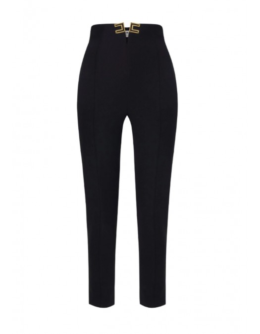 Pantaloni ELISABETTA FRANCHI, Trousers in double layer stretch crêpe fabric with logo details - PA16361E2110