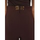 Pantaloni ELISABETTA FRANCHI, double layer stretch crêpe fabric with logo details, Maro - PA16361E2644