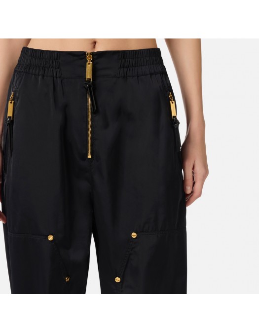Pantaloni ELISABETTA FRANCHI,  voile fabric, Negru - PA16461E2110