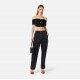 Pantaloni ELISABETTA FRANCHI,  voile fabric, Negru - PA16461E2110