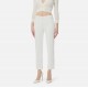 Pantaloni ELISABETTA FRANCHI, lightweight crêpe fabric with logo charm, alb - PA16661E2360