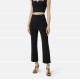 Pantaloni ELISABETTA FRANCHI, Trousers in double layer stretch crêpe fabric with logo charm, Negru - PA16861E2110