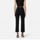 Pantaloni ELISABETTA FRANCHI, Trousers in double layer stretch crêpe fabric with logo charm, Negru - PA16861E2110