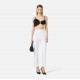 Pantaloni ELISABETTA FRANCHI, Trousers in double layer stretch crêpe fabric with logo charm, Alb - PA16861E2360