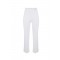 Pantaloni ELISABETTA FRANCHI, Trousers in double layer stretch crêpe fabric with logo charm, Alb