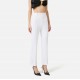 Pantaloni ELISABETTA FRANCHI, Trousers in double layer stretch crêpe fabric with logo charm, Alb - PA16861E2360