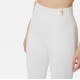 Pantaloni ELISABETTA FRANCHI, double layer stretch crêpe fabric with logo charm, Alb - PA16961E2360