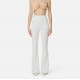 Pantaloni ELISABETTA FRANCHI, double layer stretch crêpe fabric with logo charm, Alb - PA16961E2360