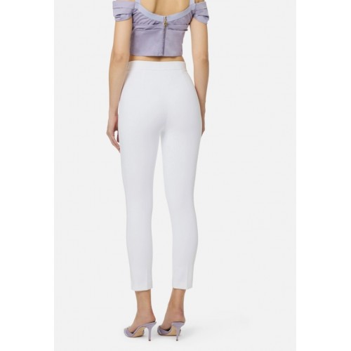 Pantaloni ELISABETTA FRANCHI, Pantalon en double crêpe stretch avec logo brodé