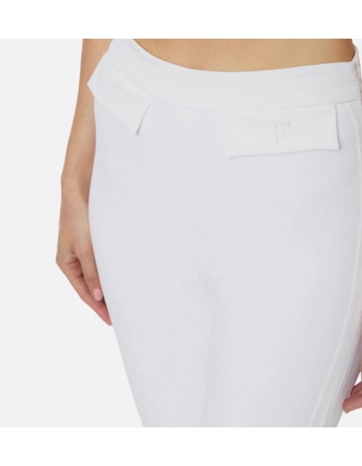 Pantaloni ELISABETTA FRANCHI, Pantalon en double crêpe stretch avec logo brodé - PA17061E2360