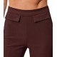 Pantaloni ELISABETTA FRANCHI, double layer stretch crêpe fabric with embroidered logo, Maro - PA17061E2644
